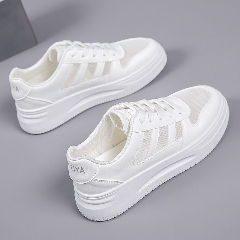 Breathable Platform Light White Shoes Women's Mesh Casual Sneaker